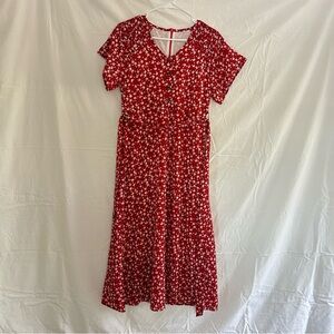 Floral Red Dress